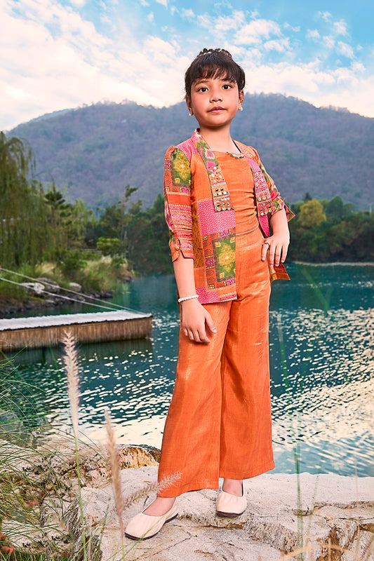 Tiny Baby Orange Colored Pant Set