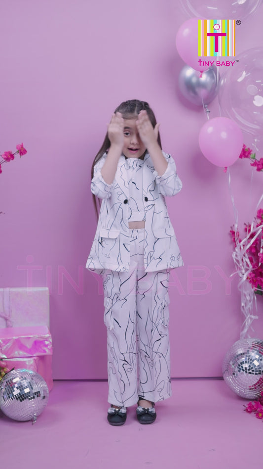 Tiny Baby White Colored Pant Set