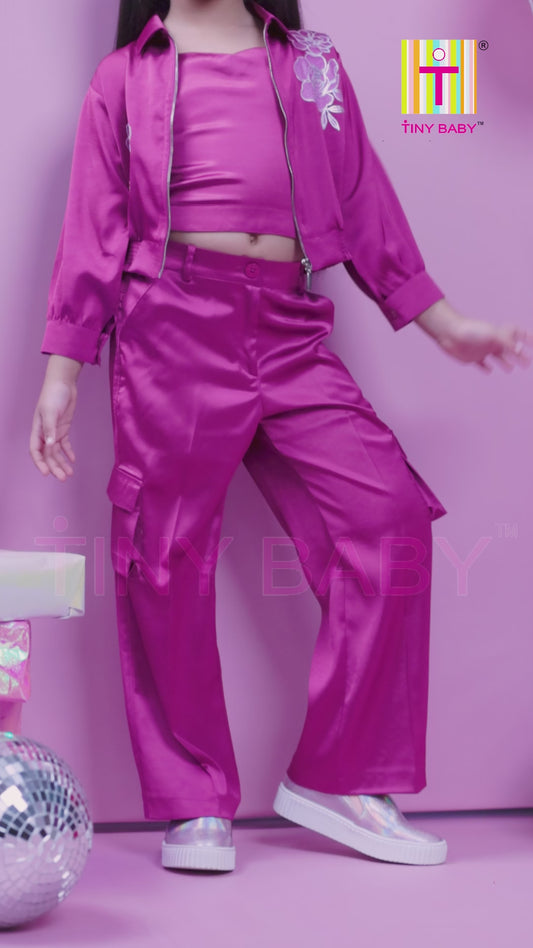 Tiny Baby Burgundy Colored Pant Set