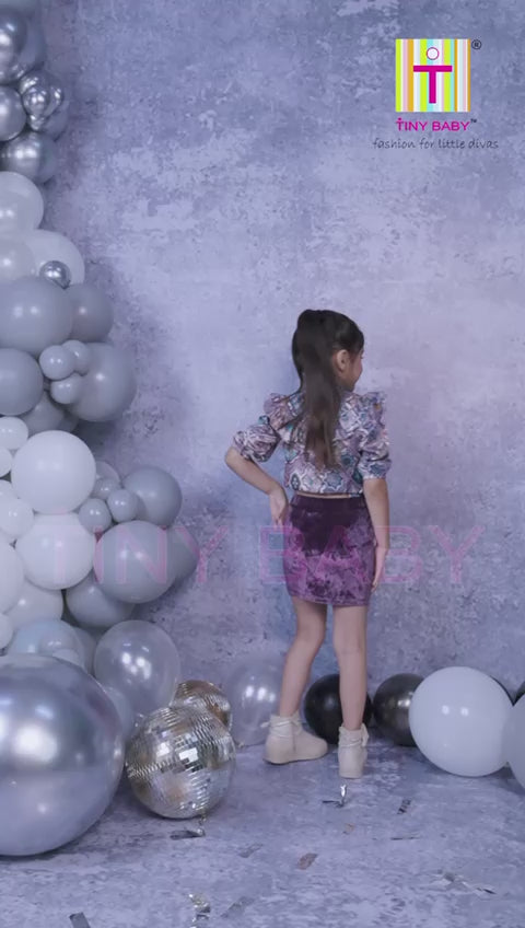 Tiny Baby Wine Colored Skirt Set