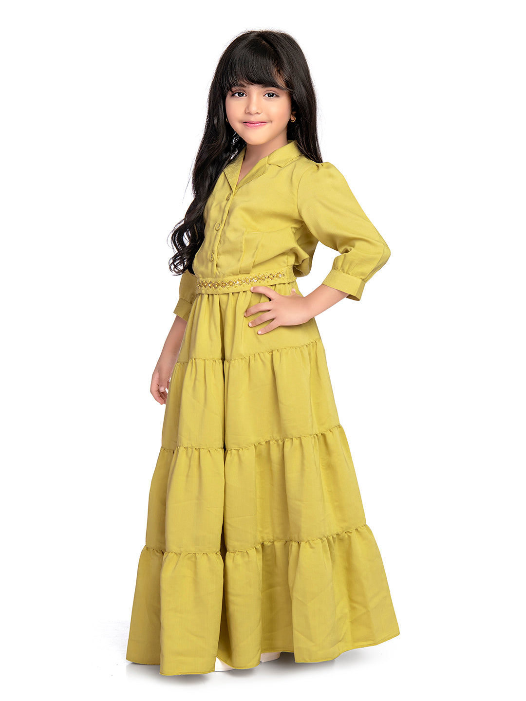 Tiny Baby Mustard Colored Skirt Set