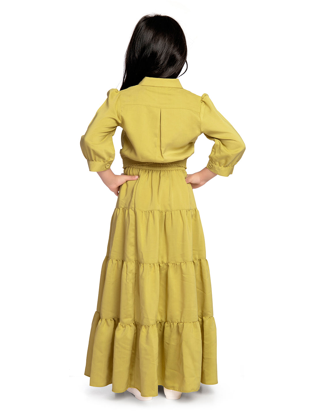 Tiny Baby Mustard Colored Skirt Set