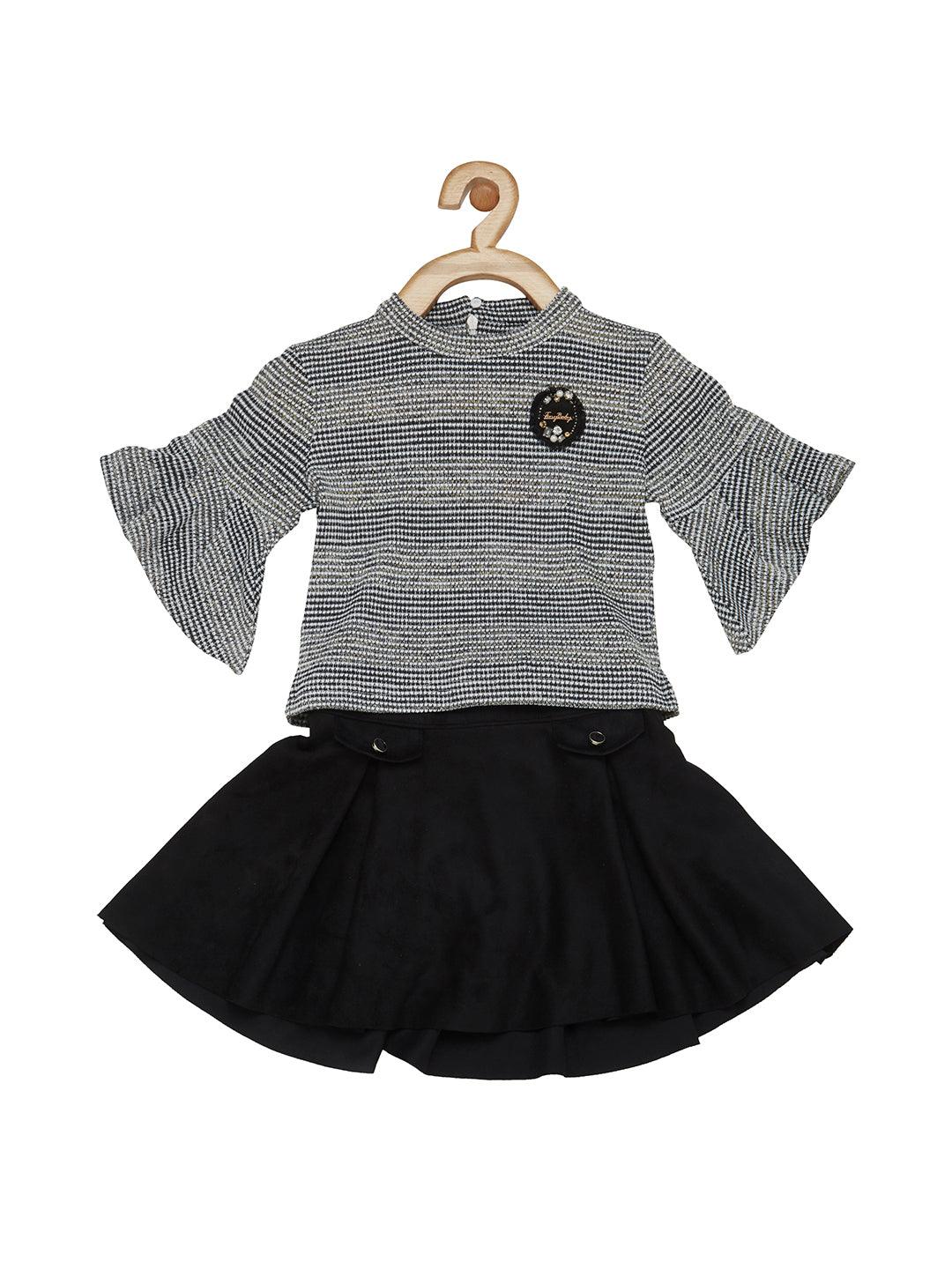 Black Coloured Skirt Top Set - 1787 Black - TINY BABY INDIA shop.tinybaby.in