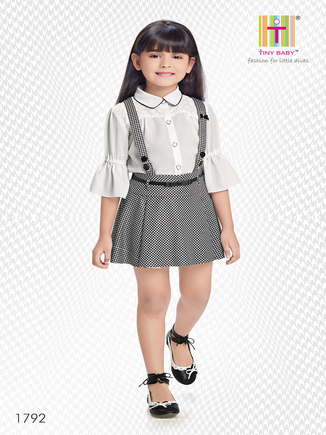 Printed Black & White Shirt Top Set - 1792-Cream - TINY BABY INDIA shop.tinybaby.in