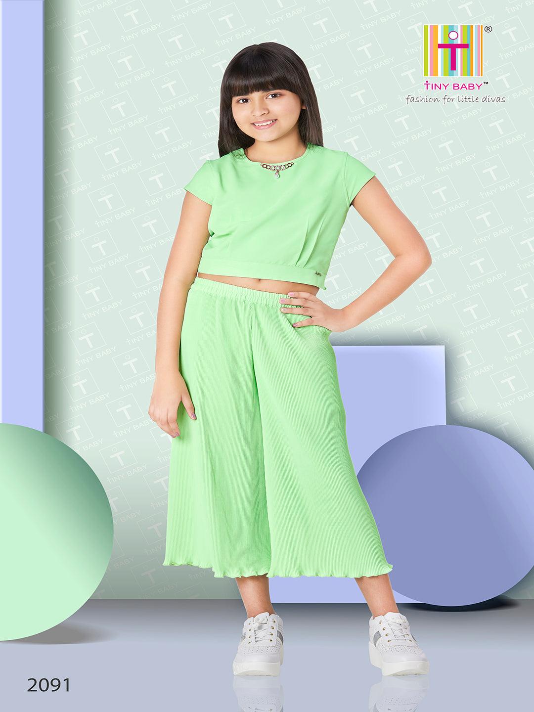 Tiny Baby Sky Blue Colored Culottes- 2091 Neon Green - TINY BABY INDIA shop.tinybaby.in