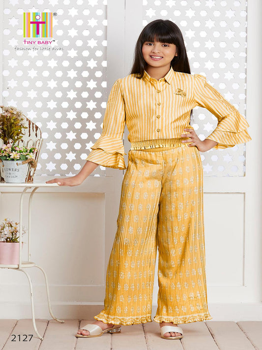 Tiny Baby Mustard Colored Pant Set - 2127 Mustard - TINY BABY INDIA shop.tinybaby.in