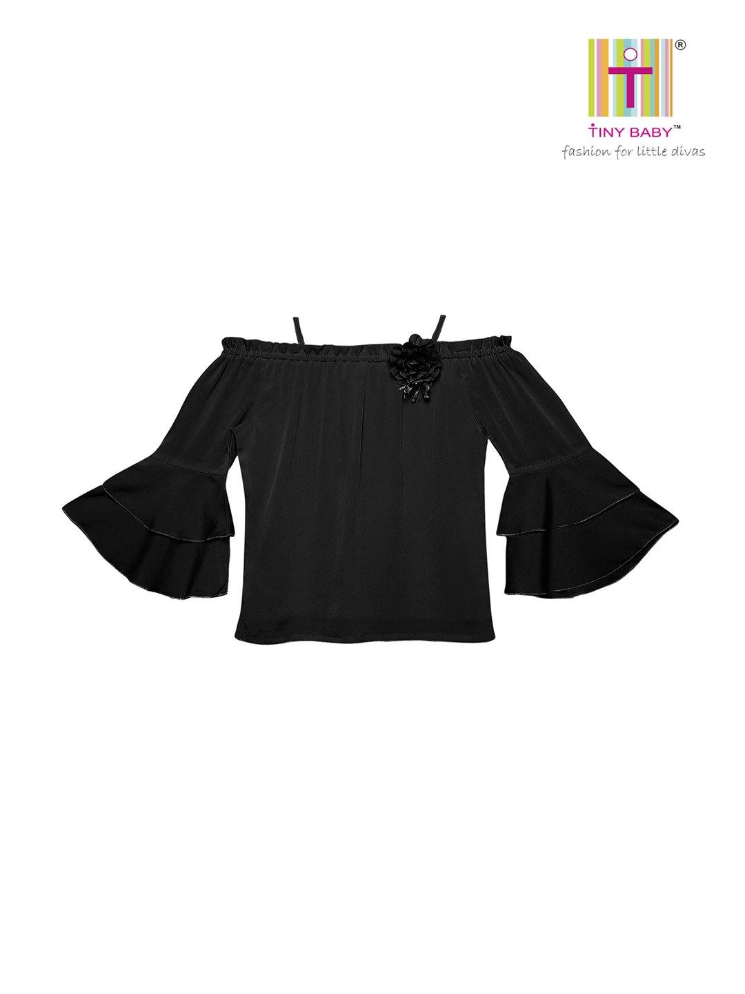 Tiny Baby Black Colored Top-T-101-Black - TINY BABY INDIA shop.tinybaby.in