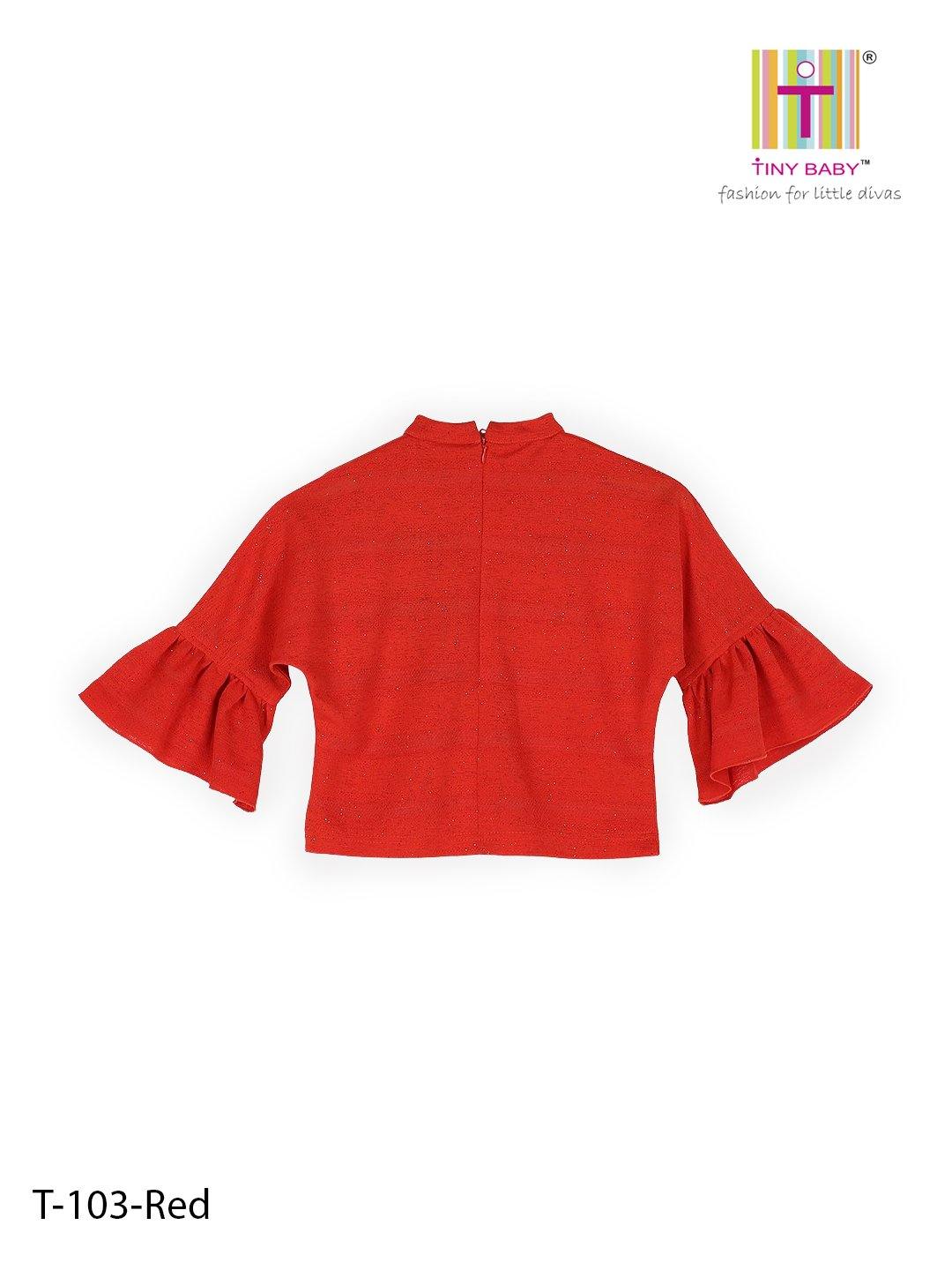 Tiny Baby Red Colored Top T-103-Red - TINY BABY INDIA shop.tinybaby.in