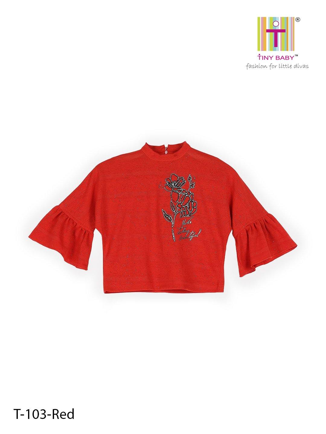 Tiny Baby Red Colored Top T-103-Red - TINY BABY INDIA shop.tinybaby.in