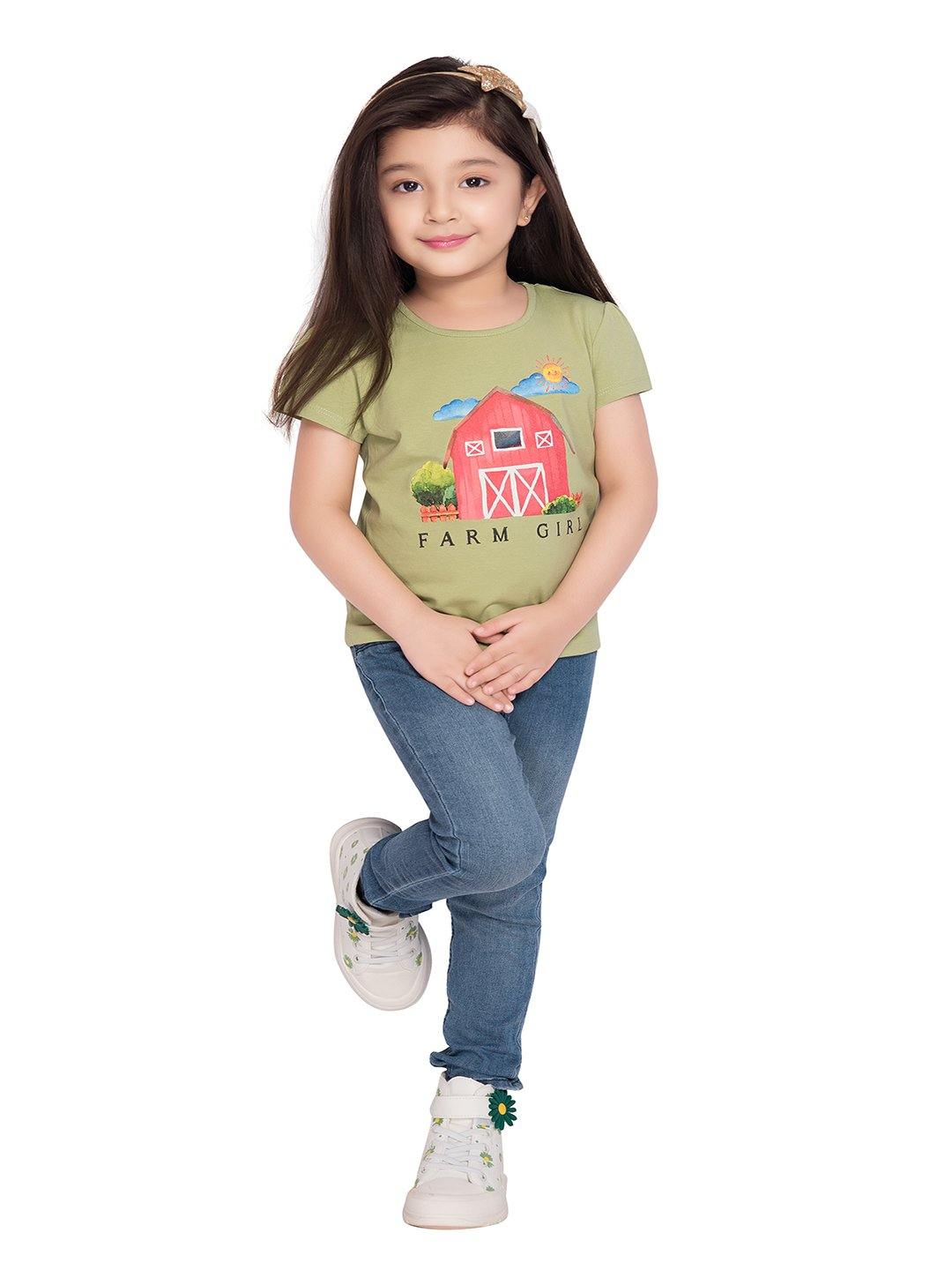 Tiny Baby Green Colored Top - T-106 Green - TINY BABY INDIA shop.tinybaby.in