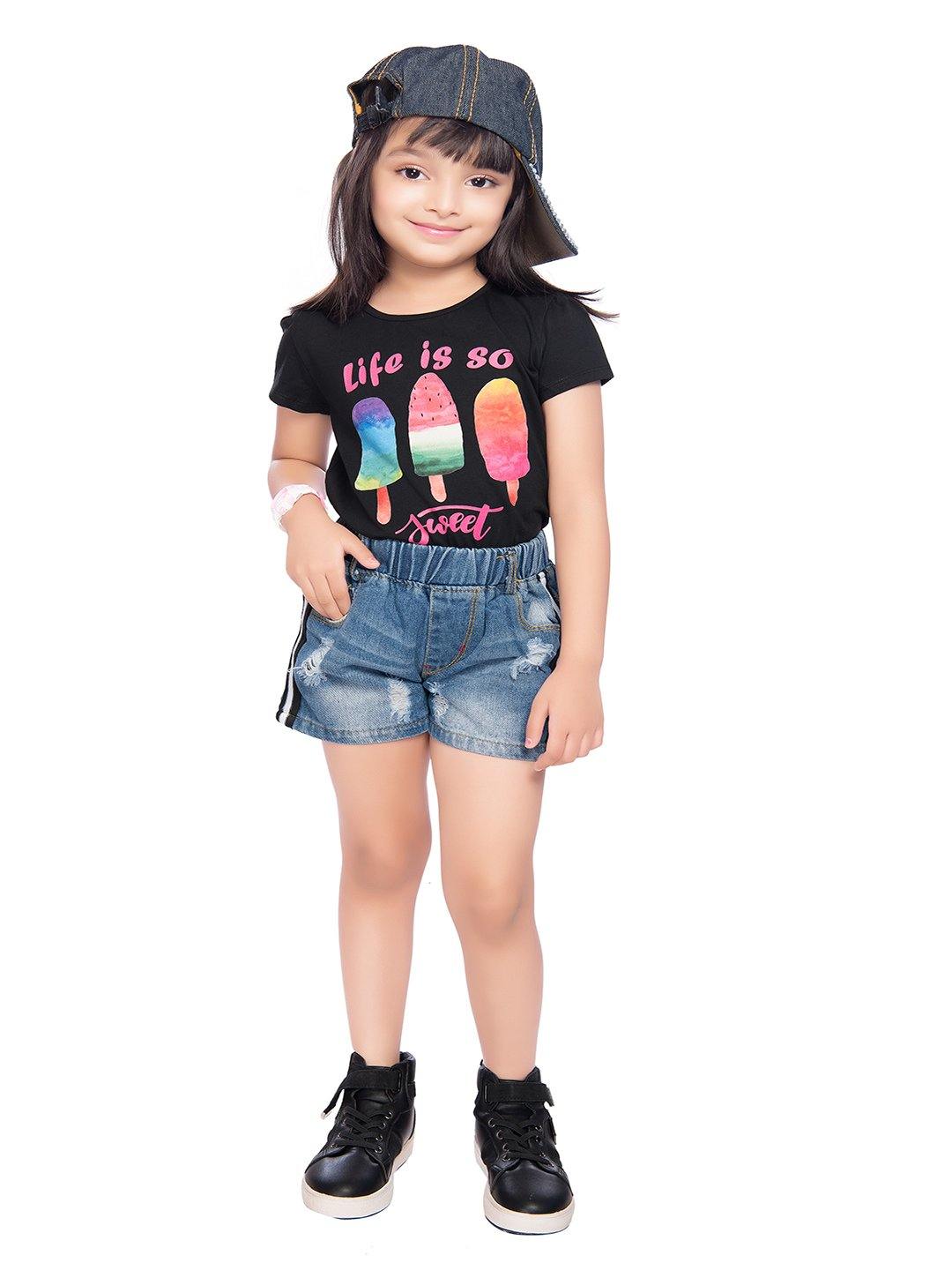 Tiny Baby Black Colored Top - T-108 Black - TINY BABY INDIA shop.tinybaby.in