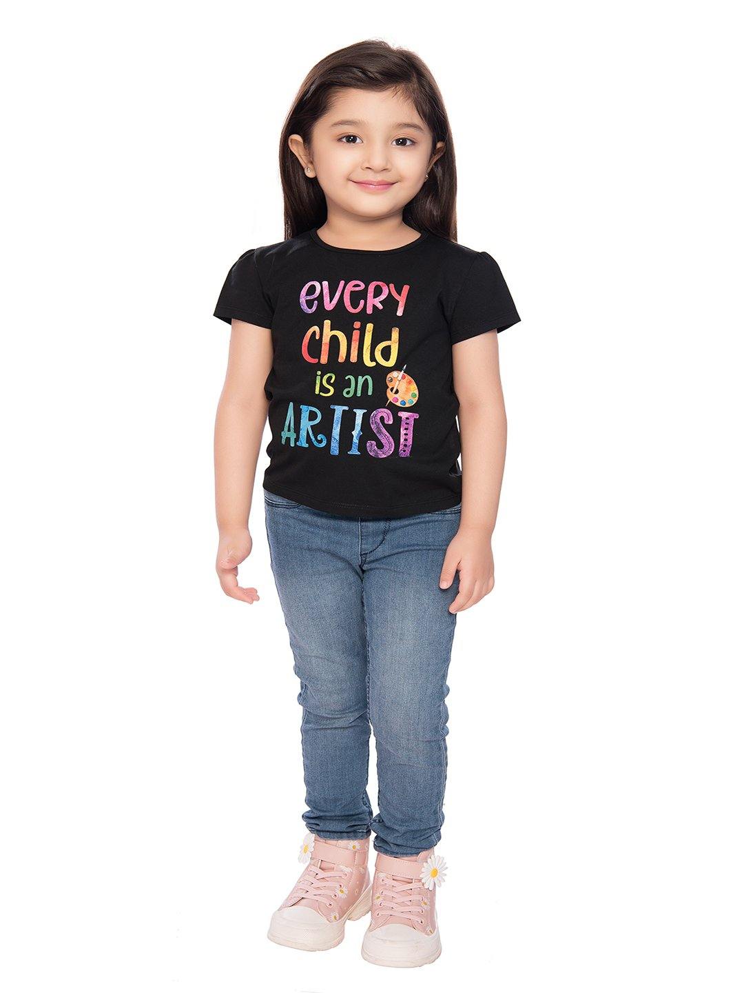 Tiny Baby Black Colored Top - T-109 Black - TINY BABY INDIA shop.tinybaby.in