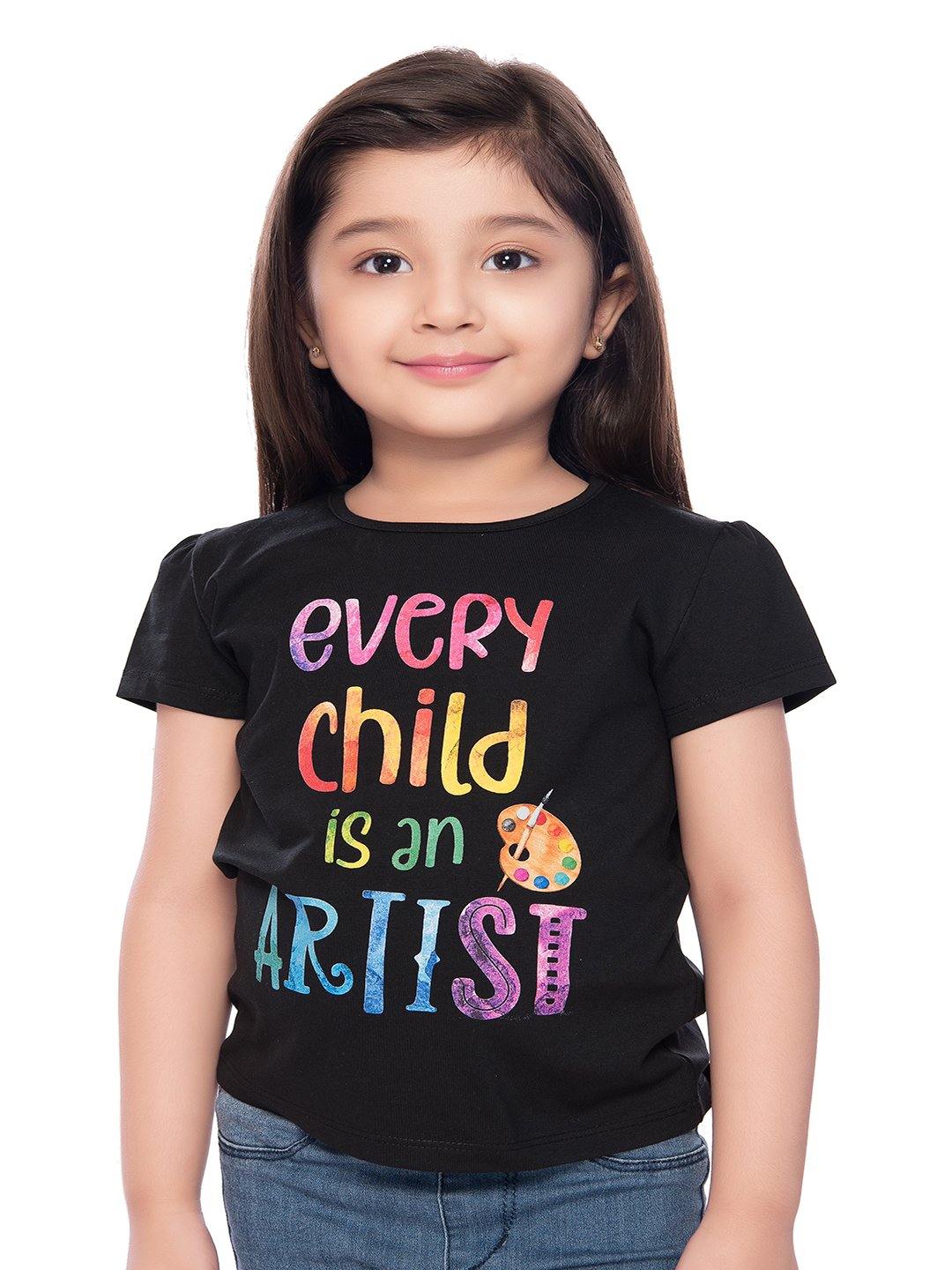 Tiny Baby Black Colored Top - T-109 Black - TINY BABY INDIA shop.tinybaby.in