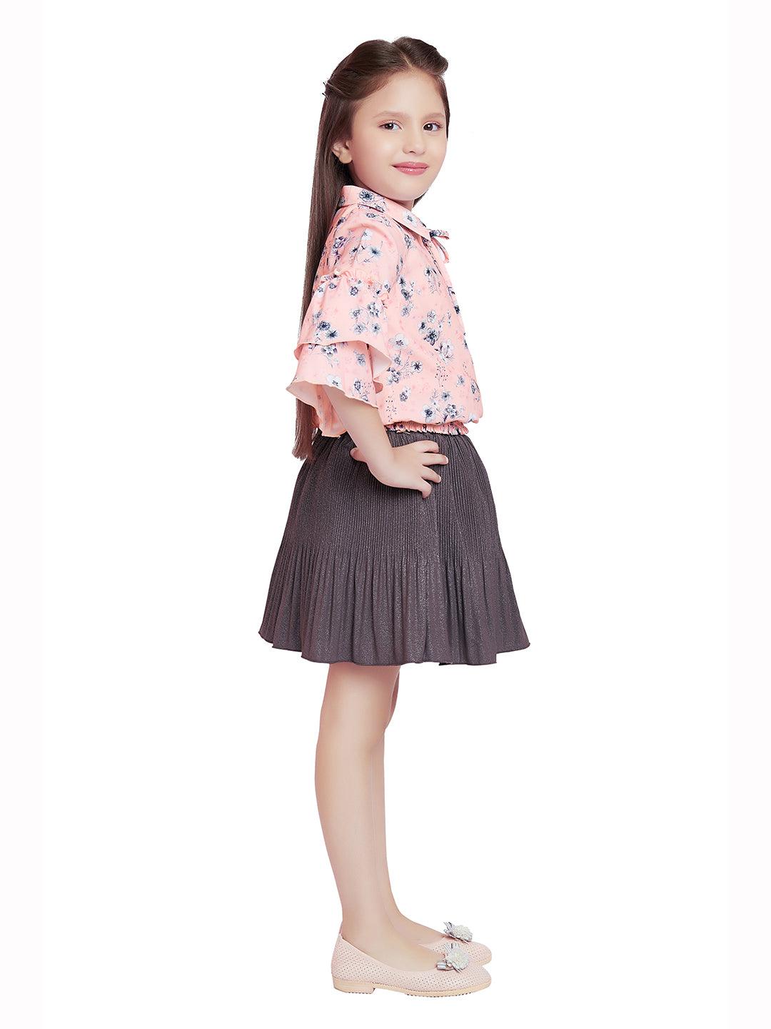 Grey Coloured Skirt Top Set - 2118 Grey - TINY BABY INDIA shop.tinybaby.in