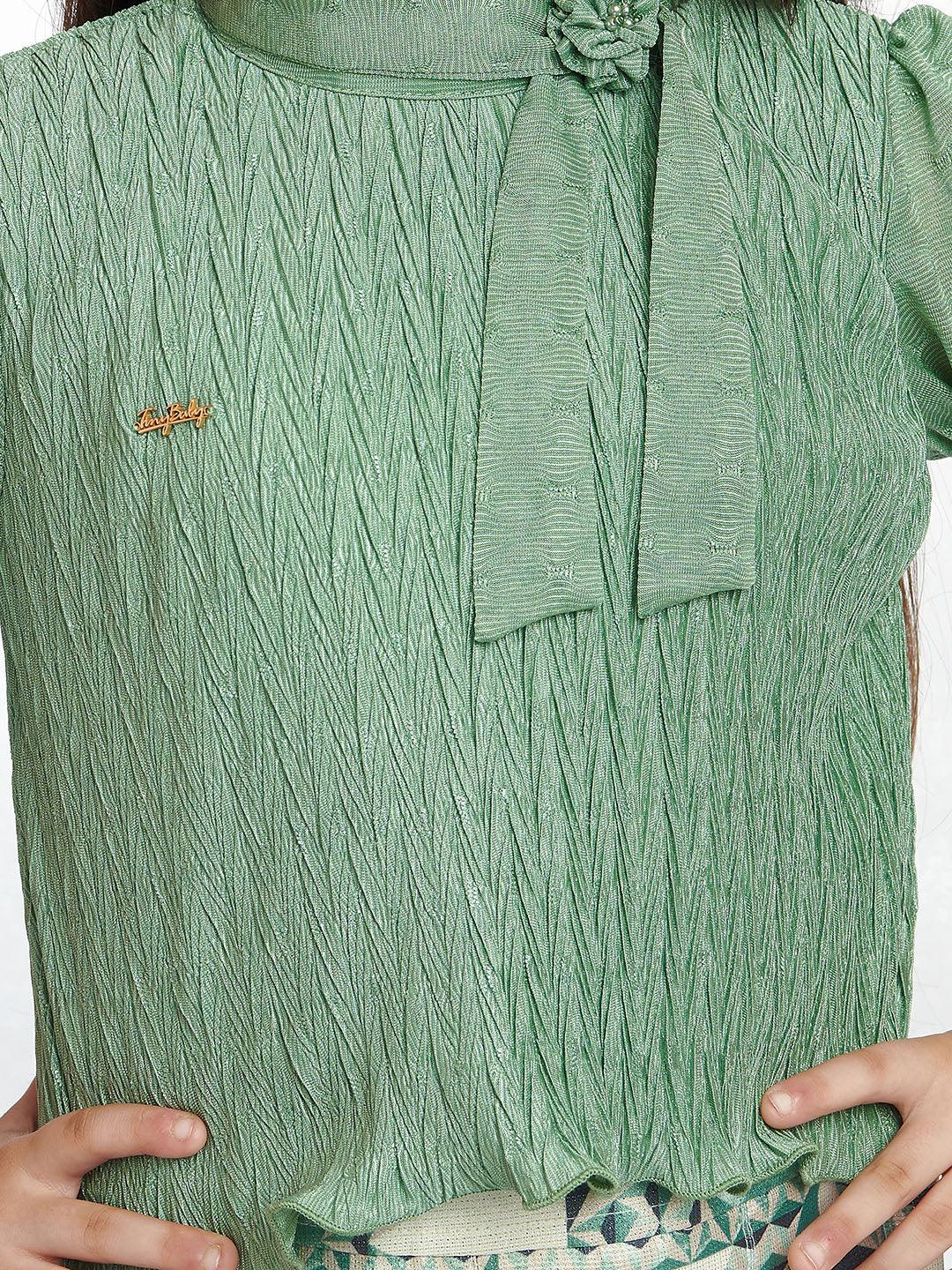 Tiny Baby Green Colored Skirt Top Set - 2122 Green - TINY BABY INDIA shop.tinybaby.in