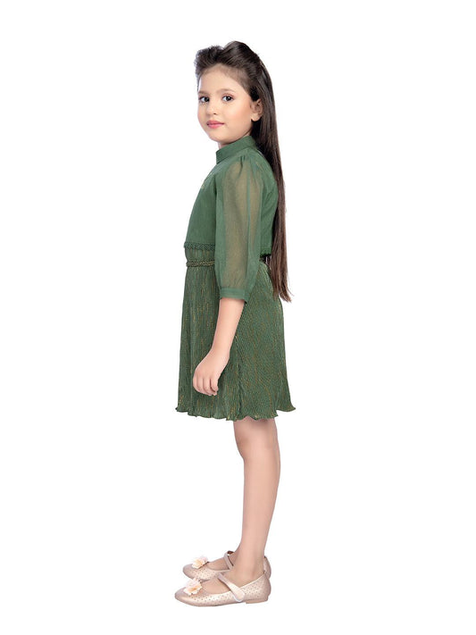 Tiny Baby Green Colored Dress - 2137 Green - TINY BABY INDIA shop.tinybaby.in
