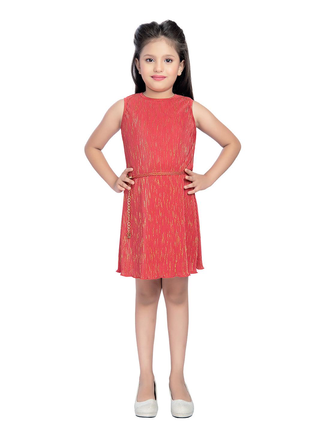 Tiny Baby B. Orange Colored Dress - 2137 B. Orange - TINY BABY INDIA shop.tinybaby.in