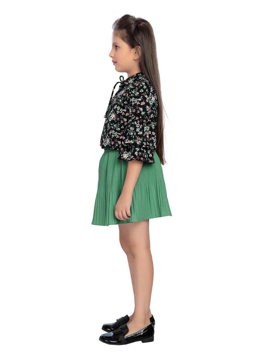 Tiny Baby Green Colored Skirt Top Set - 2118 Green - TINY BABY INDIA shop.tinybaby.in