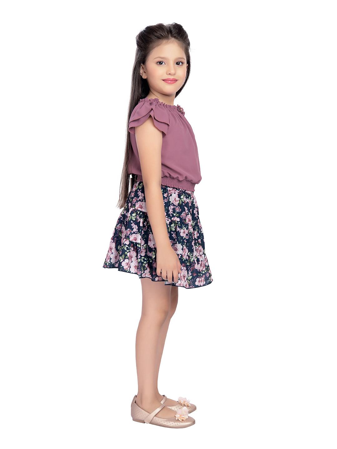 Lovender Colored Skirt Top set - 2074 Lovender - TINY BABY INDIA shop.tinybaby.in