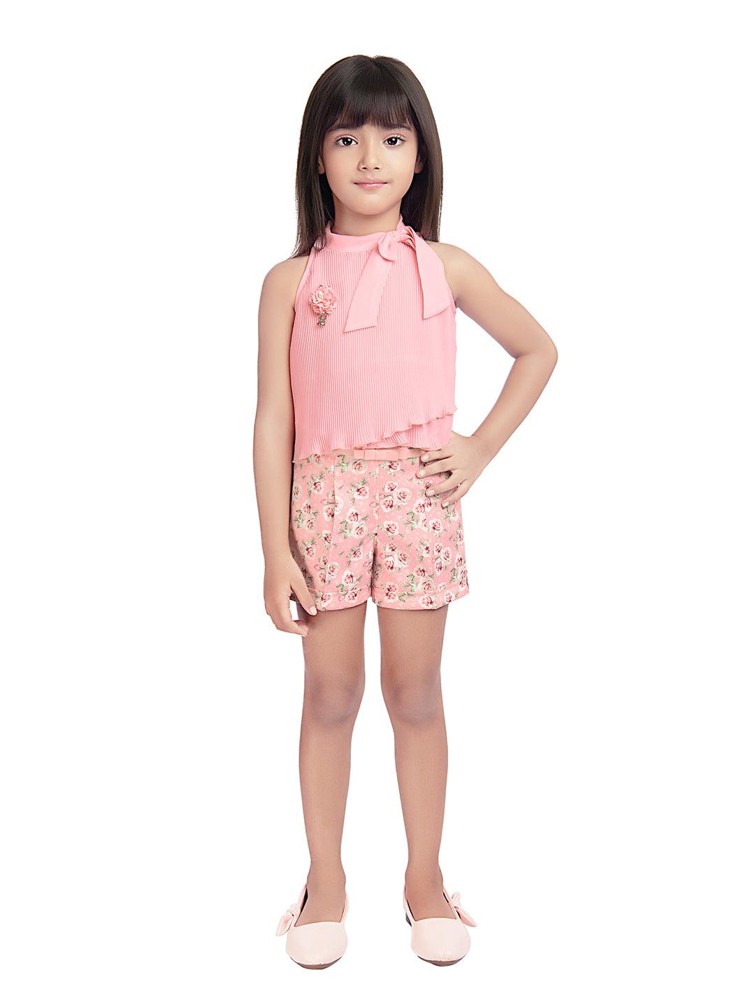 Tiny Baby Peach Coloured Shorts Set - 2100 Peach - TINY BABY INDIA shop.tinybaby.in