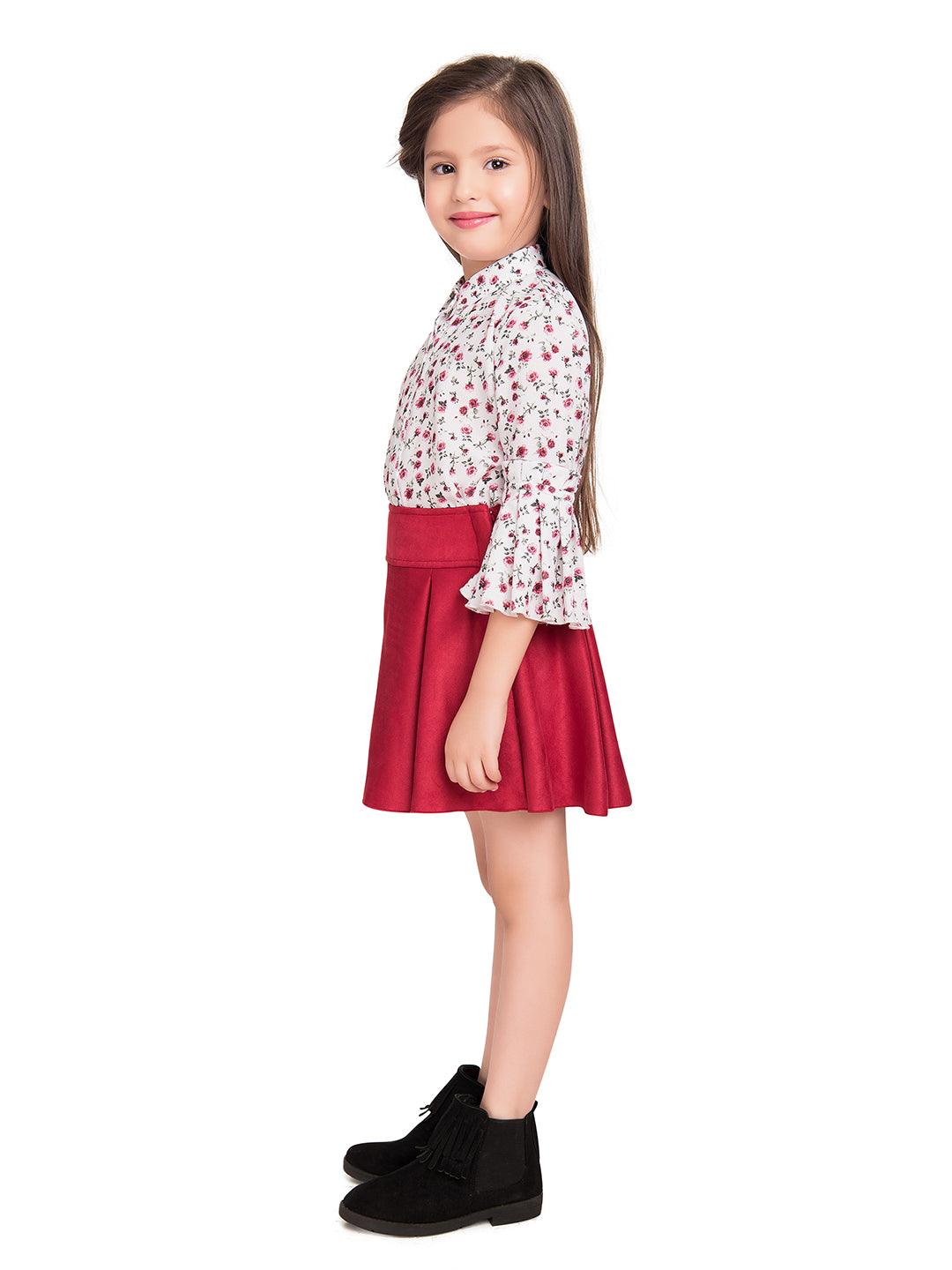 Tiny Baby Cherry Colored Skirt Set - 2040 - TINY BABY INDIA shop.tinybaby.in