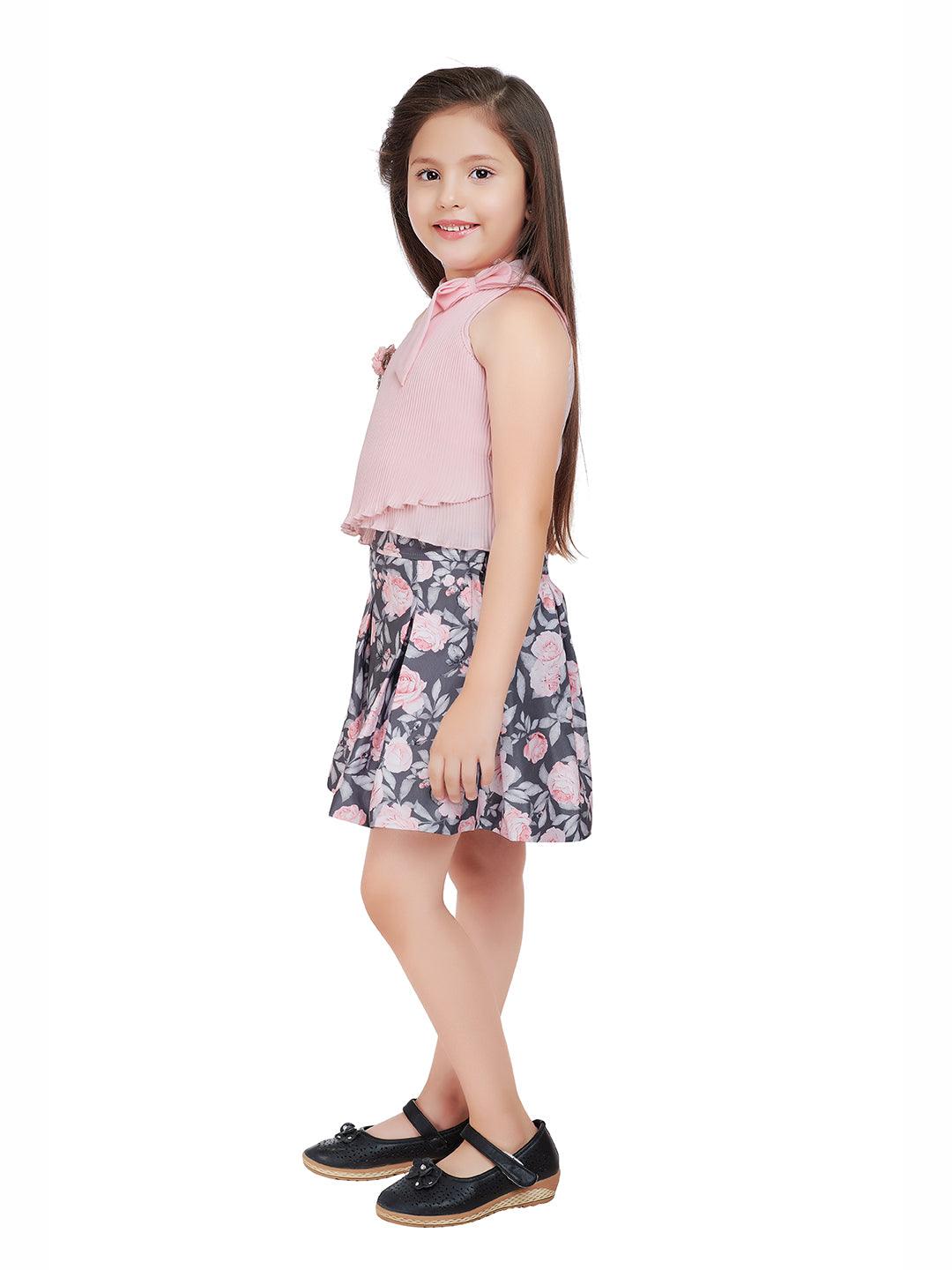 Pink  Colored Skirt Top set - 2073 Pink - TINY BABY INDIA shop.tinybaby.in