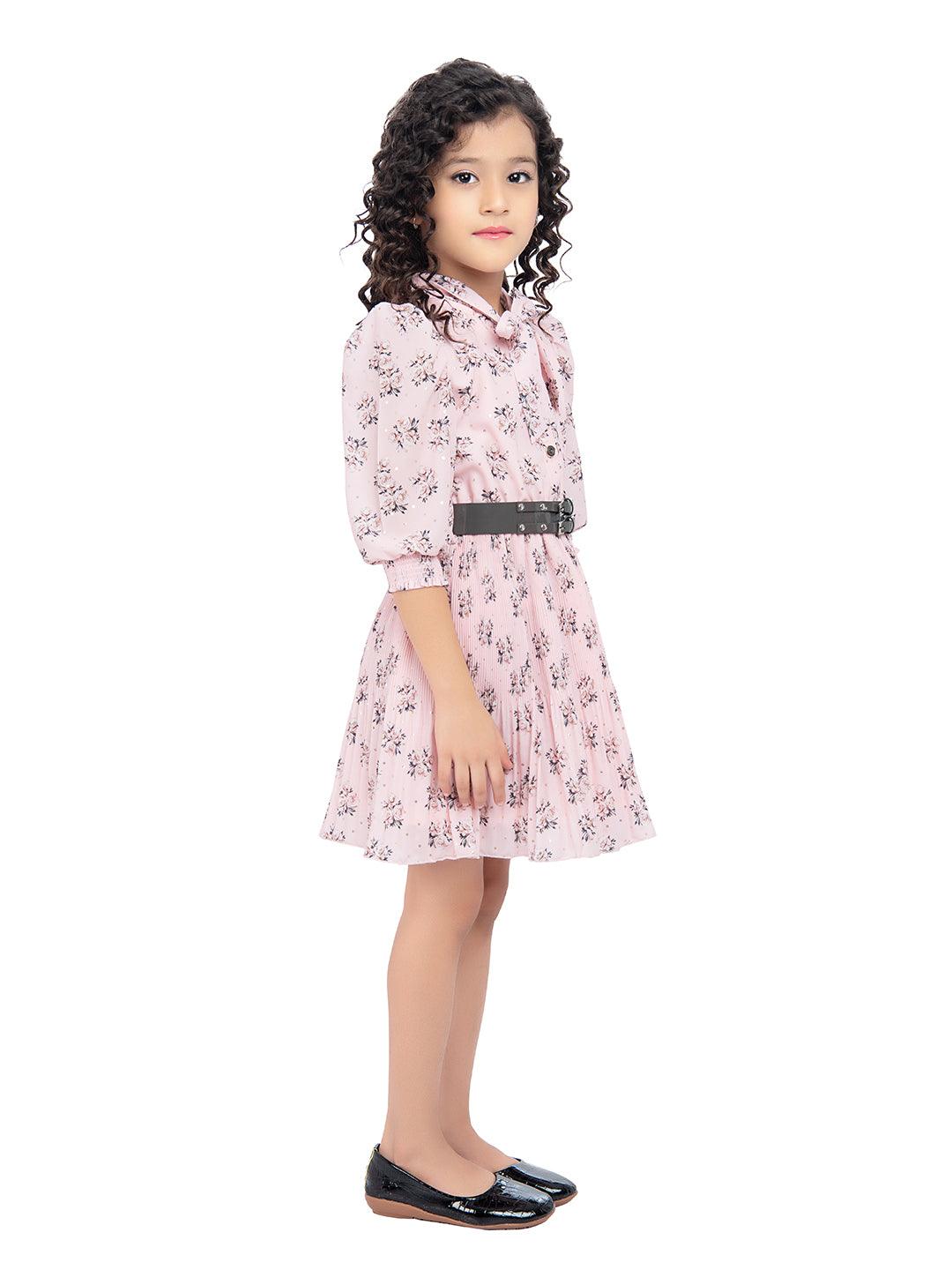 Tiny Baby Peach Colored Dress - 2150 Peach - TINY BABY INDIA shop.tinybaby.in